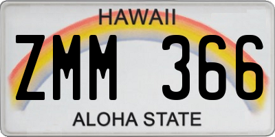 HI license plate ZMM366