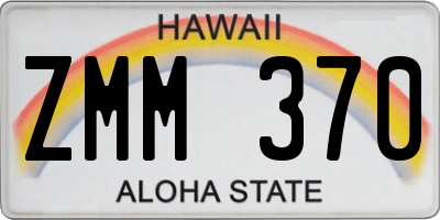 HI license plate ZMM370
