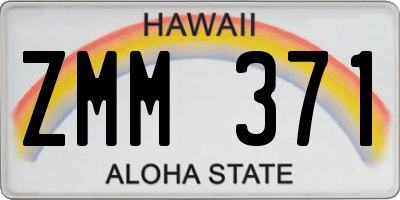 HI license plate ZMM371