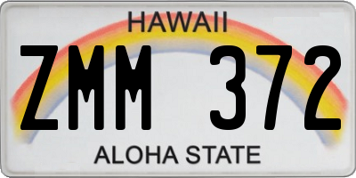 HI license plate ZMM372