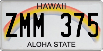 HI license plate ZMM375