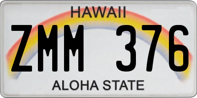 HI license plate ZMM376