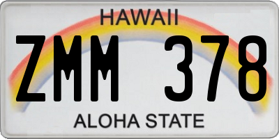 HI license plate ZMM378