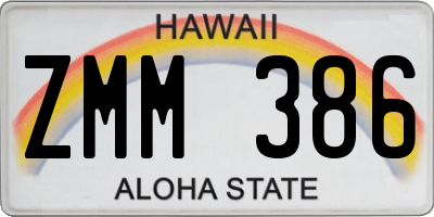 HI license plate ZMM386