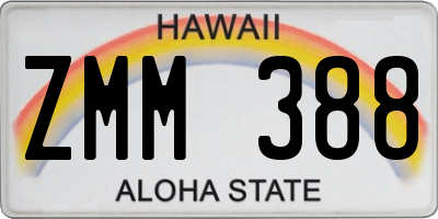 HI license plate ZMM388