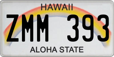 HI license plate ZMM393