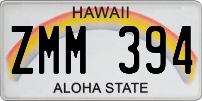 HI license plate ZMM394