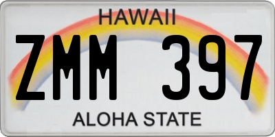 HI license plate ZMM397