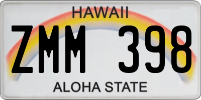 HI license plate ZMM398