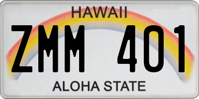 HI license plate ZMM401