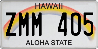HI license plate ZMM405