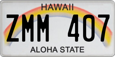 HI license plate ZMM407