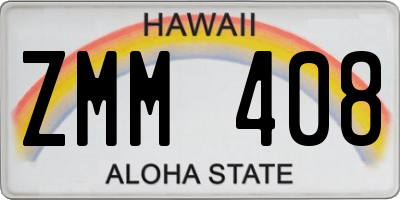 HI license plate ZMM408