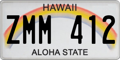 HI license plate ZMM412