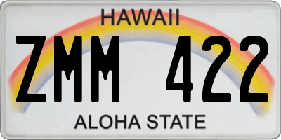 HI license plate ZMM422