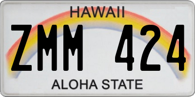 HI license plate ZMM424