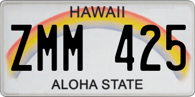 HI license plate ZMM425