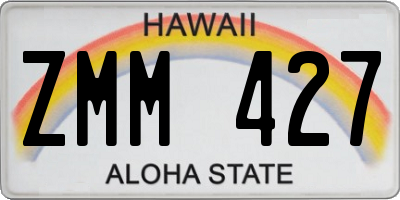 HI license plate ZMM427
