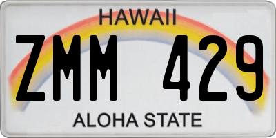 HI license plate ZMM429