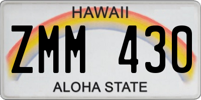 HI license plate ZMM430