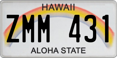 HI license plate ZMM431