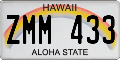 HI license plate ZMM433