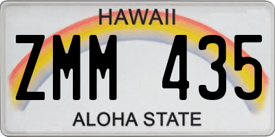 HI license plate ZMM435