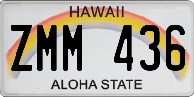 HI license plate ZMM436