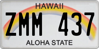 HI license plate ZMM437