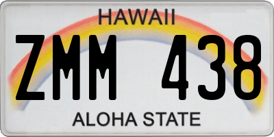 HI license plate ZMM438