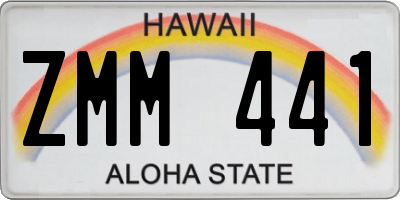 HI license plate ZMM441