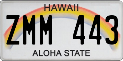 HI license plate ZMM443