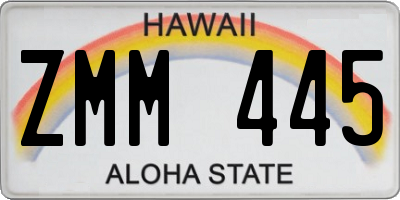 HI license plate ZMM445