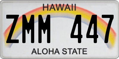 HI license plate ZMM447