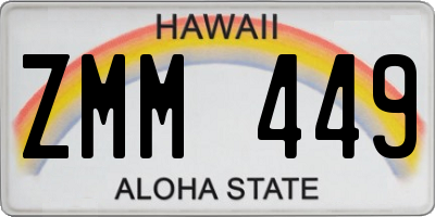 HI license plate ZMM449