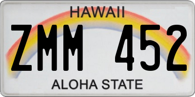 HI license plate ZMM452