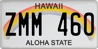 HI license plate ZMM460