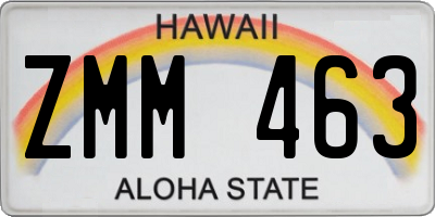 HI license plate ZMM463
