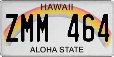 HI license plate ZMM464