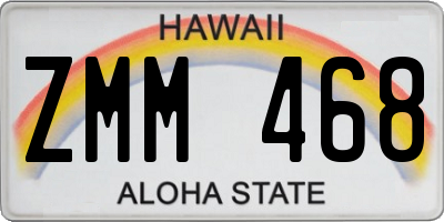 HI license plate ZMM468