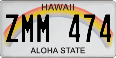 HI license plate ZMM474