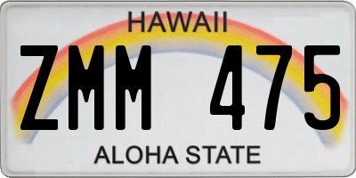HI license plate ZMM475