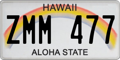 HI license plate ZMM477