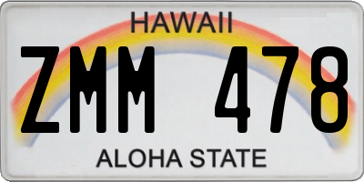 HI license plate ZMM478