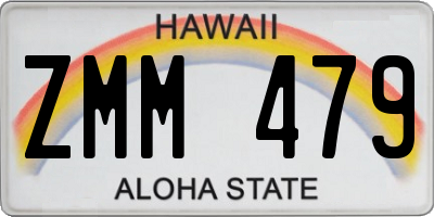 HI license plate ZMM479