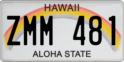 HI license plate ZMM481