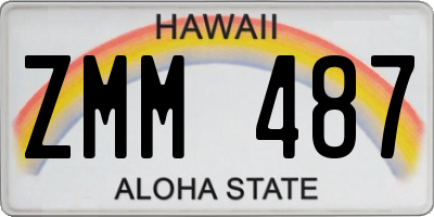 HI license plate ZMM487