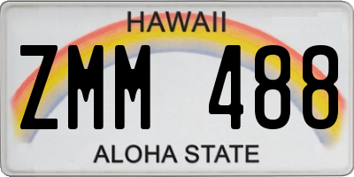 HI license plate ZMM488