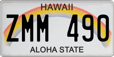 HI license plate ZMM490