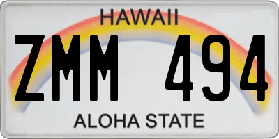 HI license plate ZMM494
